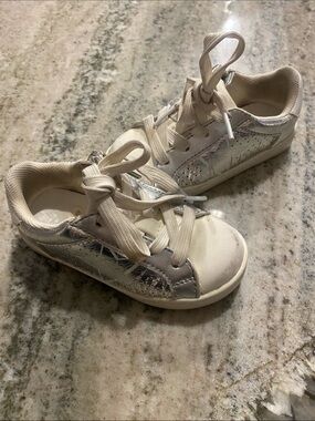 Mima Silver Lace-Up Sneakers